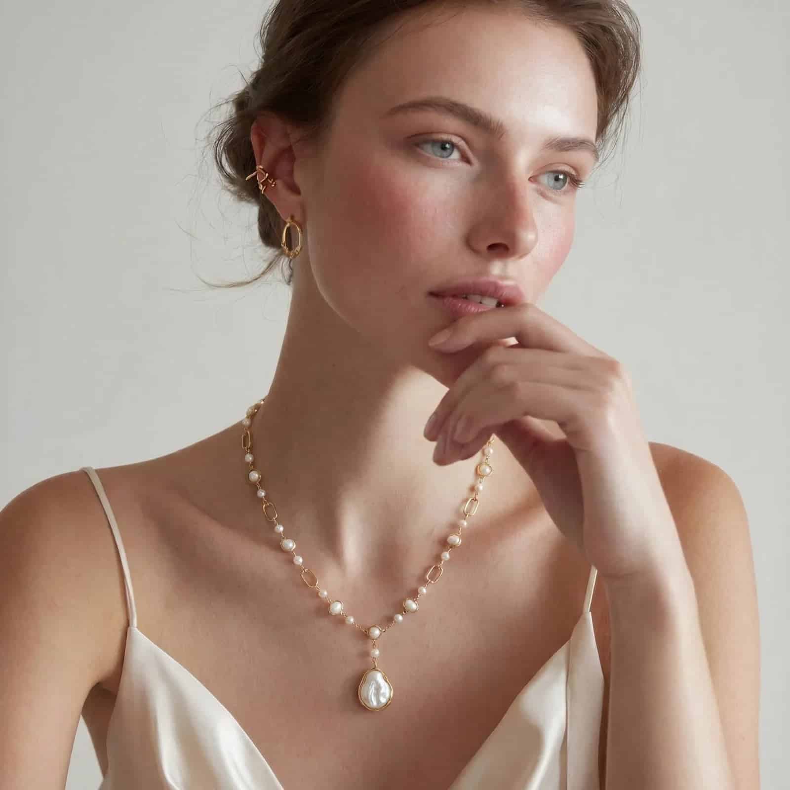 Lumina Pearl Station Necklace - Image 3